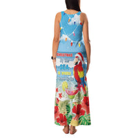 Hawaii Christmas Family Matching Tank Maxi Dress and Hawaiian Shirt Funny Macaw Parrot Tropical Vibe