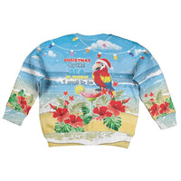 Hawaii Christmas Kid Ugly Christmas Sweater Funny Macaw Parrot Tropical Vibe