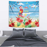 Hawaii Christmas Tapestry Funny Macaw Parrot Tropical Vibe