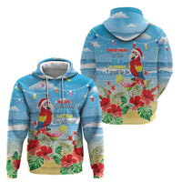 Hawaii Christmas Zip Hoodie Funny Macaw Parrot Tropical Vibe