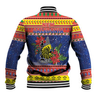 New Caledonia Christmas Baseball Jacket Kanaky Poinsettia Joyeux Noel