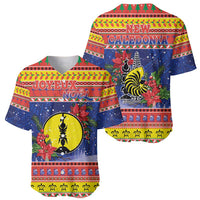 New Caledonia Christmas Baseball Jersey Kanaky Poinsettia Joyeux Noel