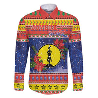 New Caledonia Christmas Family Matching Mermaid Dress and Hawaiian Shirt Kanaky Poinsettia Joyeux Noel