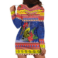 New Caledonia Christmas Hoodie Dress Kanaky Poinsettia Joyeux Noel