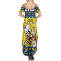 Niue The Rock Christmas Family Matching Summer Maxi Dress and Hawaiian Shirt Niuean Crab Monuina E Kilisimasi