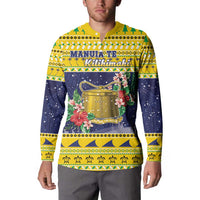 Tokelau Christmas Button Sweatshirt Tokelauan Badge Manuia Te Kilihimahi