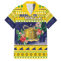 Tokelau Christmas Family Matching Long Sleeve Bodycon Dress and Hawaiian Shirt Tokelauan Badge Manuia Te Kilihimahi