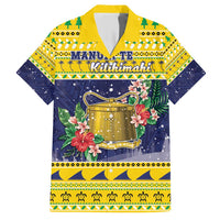 Tokelau Christmas Family Matching Short Sleeve Bodycon Dress and Hawaiian Shirt Tokelauan Badge Manuia Te Kilihimahi