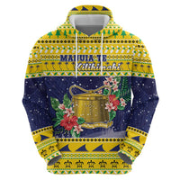 Tokelau Christmas Zip Hoodie Tokelauan Badge Manuia Te Kilihimahi