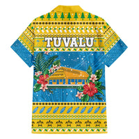 Tuvalu Christmas Family Matching Long Sleeve Bodycon Dress and Hawaiian Shirt Coat Of Arms Manuia Te Kilisimasi