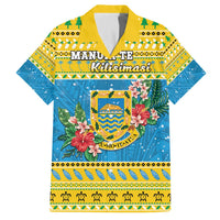 Tuvalu Christmas Family Matching Off The Shoulder Long Sleeve Dress and Hawaiian Shirt Coat Of Arms Manuia Te Kilisimasi