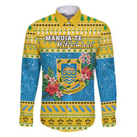 Tuvalu Christmas Family Matching Puletasi and Hawaiian Shirt Coat Of Arms Manuia Te Kilisimasi
