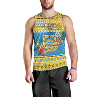 Tuvalu Christmas Men Tank Top Coat Of Arms Manuia Te Kilisimasi