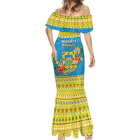 Tuvalu Christmas Mermaid Dress Coat Of Arms Manuia Te Kilisimasi