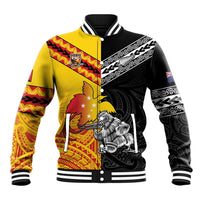 New Zealand And Papua New Guinea Rugby Custom Baseball Jacket Maori Kiwi With Bird of Paradise