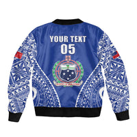 Fetu Samoa Rugby Custom Sleeve Zip Bomber Jacket Go Champions