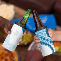 Blue Polynesian Tribal Turtle Floral Pattern 4 in 1 Can Cooler Tumbler