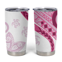 Rose Pink Polynesian Tribal Turtle Floral Pattern Tumbler Cup