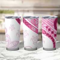 Rose Pink Polynesian Tribal Turtle Floral Pattern Tumbler Cup
