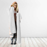 Orange Polynesian Tribal Turtle Floral Pattern Hooded Blanket