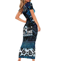 Micronesia FSM 691 Family Matching Short Sleeve Bodycon Dress and Hawaiian Shirt Respect Culture