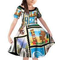 FSM Micronesia Culture Family Matching Off Shoulder Short Dress and Hawaiian Shirt