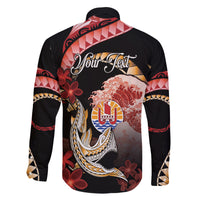 Personalised French Polynesia Victory Day Family Matching Puletasi and Hawaiian Shirt Polynesian Pattern Plumeria