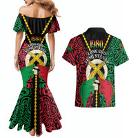 Vanuatu 46th Independence Day Couples Matching Mermaid Dress and Hawaiian Shirt Long God Yumi Stanap Wild Boar LT05 - Polynesian Pride