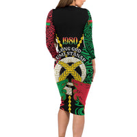 Vanuatu 46th Independence Day Family Matching Long Sleeve Bodycon Dress and Hawaiian Shirt Long God Yumi Stanap Wild Boar LT05 - Polynesian Pride