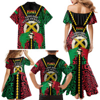 Vanuatu 46th Independence Day Family Matching Mermaid Dress and Hawaiian Shirt Long God Yumi Stanap Wild Boar LT05 - Polynesian Pride