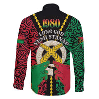 Vanuatu 45th Independence Day Family Matching Off Shoulder Short Dress and Hawaiian Shirt Long God Yumi Stanap Wild Boar LT05