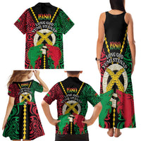 Vanuatu 45th Independence Day Family Matching Tank Maxi Dress and Hawaiian Shirt Long God Yumi Stanap Wild Boar LT05