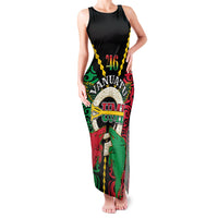 Vanuatu 46th Independence Day Family Matching Tank Maxi Dress and Hawaiian Shirt Long God Yumi Stanap Wild Boar LT05 Mom's Dress Black - Polynesian Pride