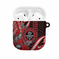 Hawaii Lahainaluna High School AirPods Case Tribal Tattoo With Hibiscus Flowers