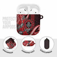 Hawaii Lahainaluna High School AirPods Case Tribal Tattoo With Hibiscus Flowers