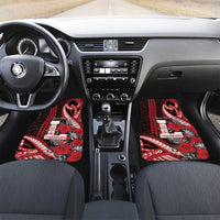 Personalized Hawaii Lahainaluna High School Car Mats Tribal Tattoo With Hibiscus Flowers