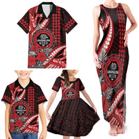 Personalized Hawaii Lahainaluna High School Family Matching Tank Maxi Dress and Hawaiian Shirt Tribal Tattoo With Hibiscus Flowers LT05 - Polynesian Pride