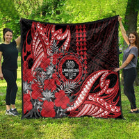 Hawaii Lahainaluna High School Quilt Tribal Tattoo With Hibiscus Flowers