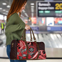 Hawaii Lahainaluna High School Travel Bag Tribal Tattoo With Hibiscus Flowers