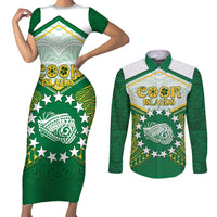 Personalised Cook Islands Ra o te Ui Ariki Couples Matching Short Sleeve Bodycon Dress and Long Sleeve Button Shirt Polynesian Pattern