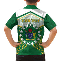 Personalised Cook Islands Ra o te Ui Ariki Family Matching Off Shoulder Short Dress and Hawaiian Shirt Polynesian Pattern