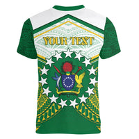 Personalised Cook Islands Ra o te Ui Ariki Women V-Neck T-Shirt Polynesian Pattern