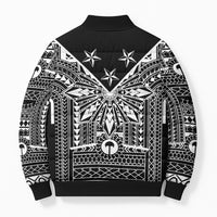 Black Philippines Sun Star Bomber Puffer Jacket Igorot Tribal Inspiration