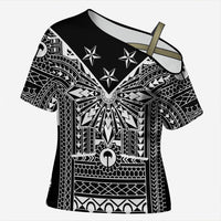 Black Philippines Sun Star Cross Shoulder Shirt Igorot Tribal Inspiration