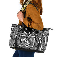 Black Philippines Sun Star Leather Tote Bag Igorot Tribal Inspiration