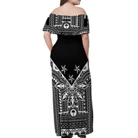 Black Philippines Sun Star Off Shoulder Maxi Dress Igorot Tribal Inspiration
