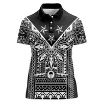 Black Philippines Sun Star Women Polo Shirt Igorot Tribal Inspiration