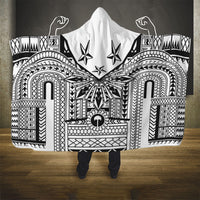 White Philippines Sun Star Hooded Blanket Igorot Tribal Inspiration