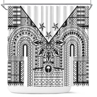 White Philippines Sun Star Shower Curtain Igorot Tribal Inspiration