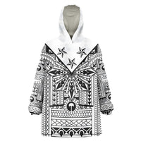 White Philippines Sun Star Wearable Blanket Hoodie Igorot Tribal Inspiration